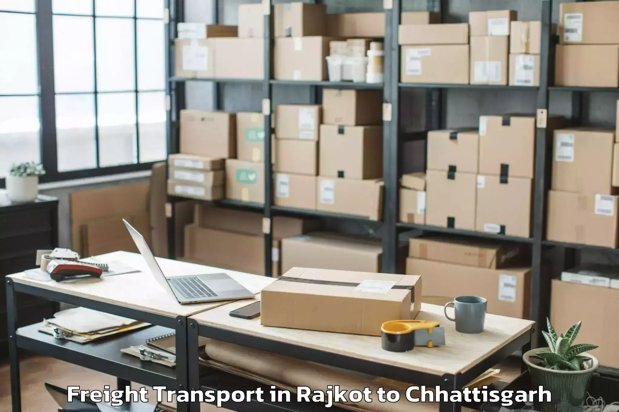 Top Rajkot to Sarguja University Ambikapur Freight Transport Available